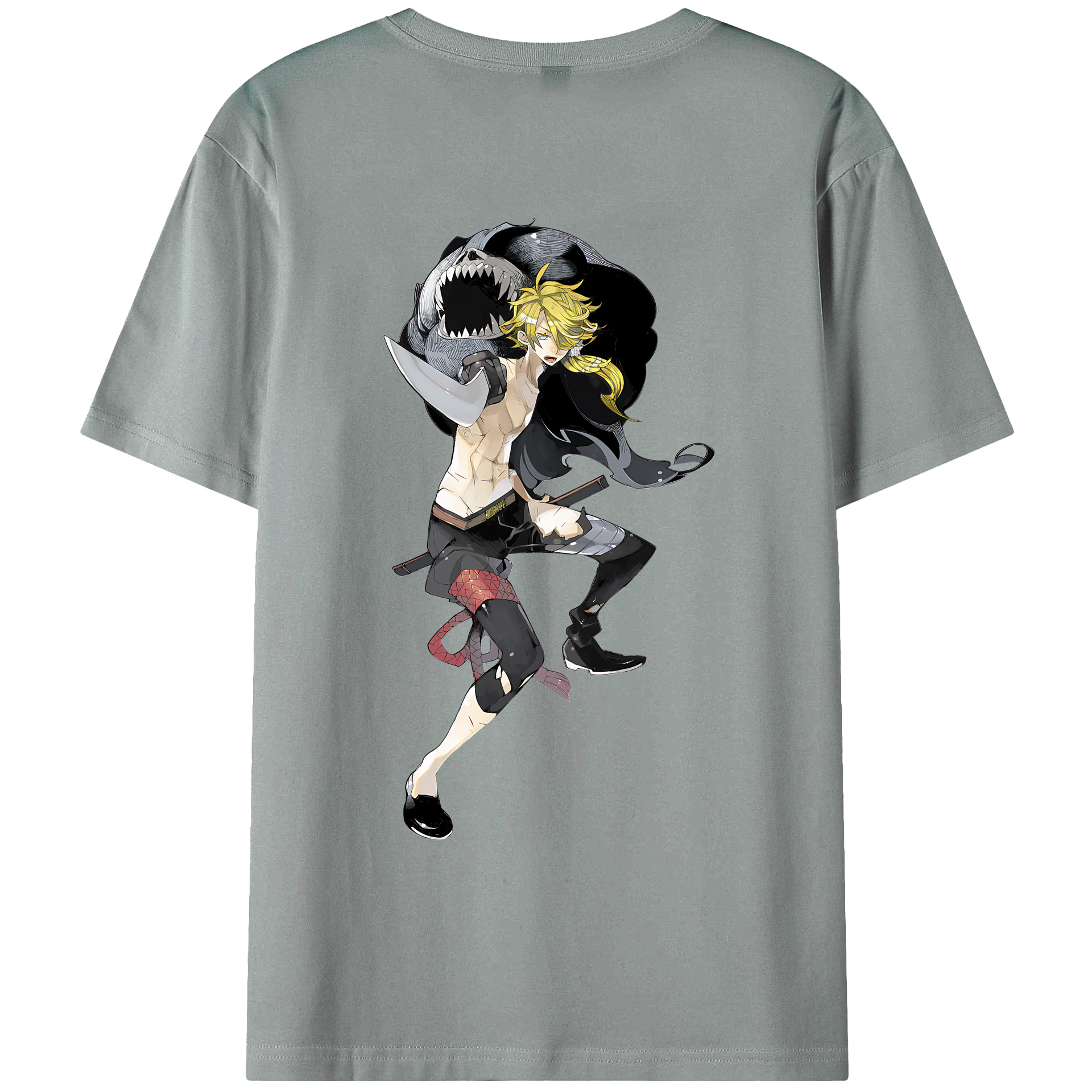 （画像用） 刀剣乱舞 Touken Ranbu 綿100％ メンズ半袖Tシャツ（バックプリント） 通気性